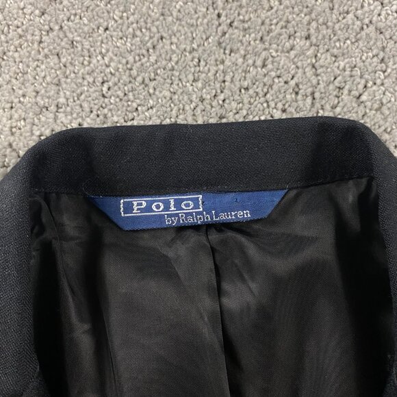 Vintage Polo Ralph Lauren Dinner Tuxedo Jacket Men's 36-38 Long Black Peak Lapel - Picture 7 of 15